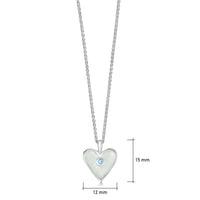 Secret Hearts Aquamarine Birthstone Pendant in Crystal Enamel by Sheila Fleet Jewellery