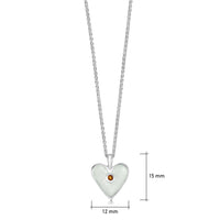 Secret Hearts Citrine Birthstone Pendant in Crystal Enamel by Sheila Fleet Jewellery