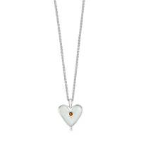 Secret Hearts Citrine Birthstone Pendant in Crystal Enamel by Sheila Fleet Jewellery