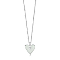 Secret Hearts Cubic Zirconia Pendant in Crystal Enamel by Sheila Fleet Jewellery