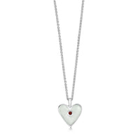 Secret Hearts Garnet Pendant in Crystal Enamel by Sheila Fleet Jewellery