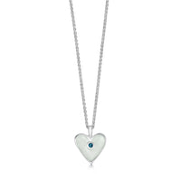 Secret Hearts London Blue Topaz Birthstone Pendant in Crystal Enamel by Sheila Fleet Jewellery