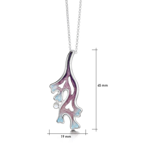 Sea Moss Moonstone Dress Pendant in Sea Pink Enamel by Sheila Fleet Jewellery