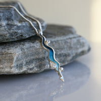River Ripples Pearl & Cubic Zirconia Dress Pendant in Tropical Enamel by Sheila Fleet Jewellery