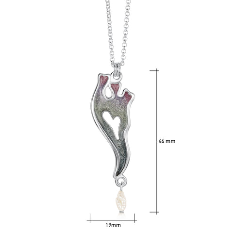 Sea Moss Baroque Pearl Pendant in Mill Sands Enamel by Sheila Fleet Jewellery