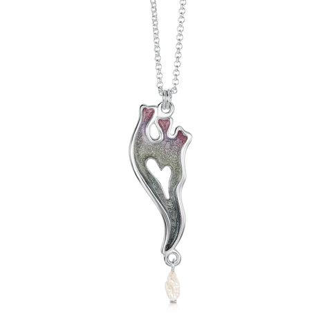 Sea Moss Baroque Pearl Pendant in Mill Sands Enamel by Sheila Fleet Jewellery