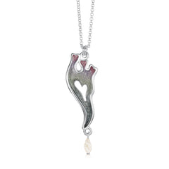 Sea Moss Baroque Pearl Pendant in Mill Sands Enamel by Sheila Fleet Jewellery