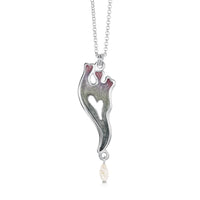 Sea Moss Baroque Pearl Pendant in Mill Sands Enamel by Sheila Fleet Jewellery