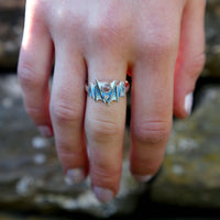 Moonlight Enamel Ring with Moonstone & CZ by Sheila Fleet Jewellery