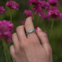 River Ripples Cubic Zirconia Ring in Shallows Enamel by Sheila Fleet Jewellery
