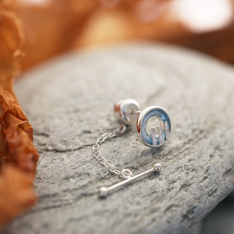 Orkney Spirit Tie Tack in Blue Grey Enamel by Sheila Fleet Jewellery