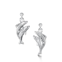 Dolphin Duo Drop Earrings in Sterling Silver by Sheila Fleet Jewellery