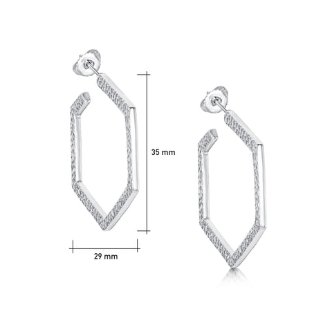 Honeycomb Large Sterling Silver Hoop Earrings by Sheila Fleet Jewellery