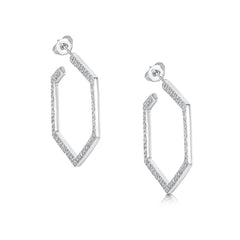 Honeycomb Large Sterling Silver Hoop Earrings by Sheila Fleet Jewellery