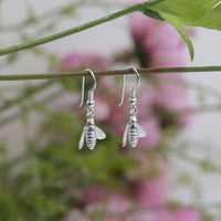 Honeybee Small Drop Earrings in Sterling Silver by Sheila Fleet Jewellery