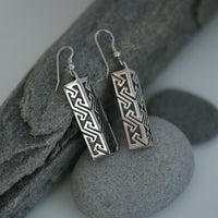 Key Pattern Earrings in Sterling Silver by Sheila Fleet Jewellery