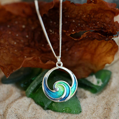 Pentland Pendant Necklace in Meadow Enamel by Sheila Fleet Jewellery