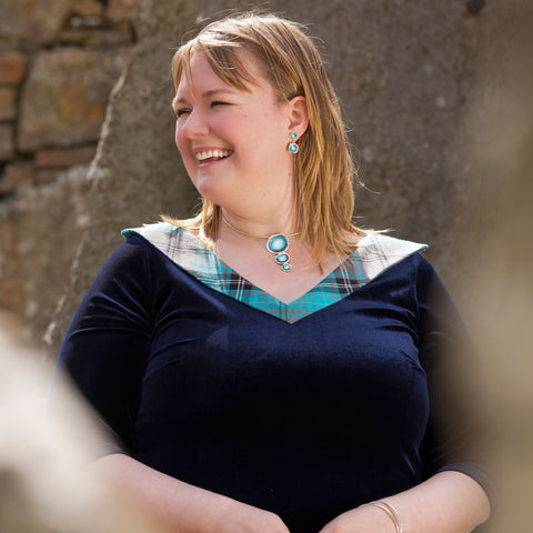 Lunar Sterling Silver Double Drop Earrings in Lichen Enamel by Sheila Fleet Jewellery