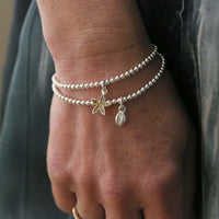 Starfish Enamel Stretch Bracelet in Sterling Silver by Sheila Fleet Jewellery