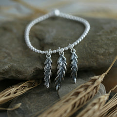 Harvest 3-charm Stretch Bracelet in Sterling Silver by Sheila Fleet Jewellery