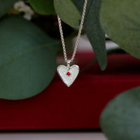 Secret Hearts Garnet Pendant in Crystal Enamel by Sheila Fleet Jewellery