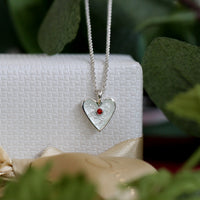 Secret Hearts Garnet Pendant in Crystal Enamel by Sheila Fleet Jewellery