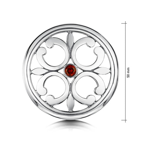 Garnet Cathedral Brooch in Sterling Silver by Sheila Fleet Jewellery