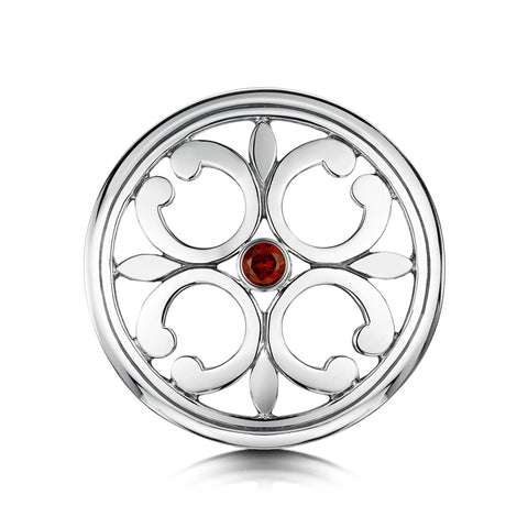 Garnet Cathedral Brooch in Sterling Silver by Sheila Fleet Jewellery