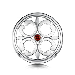 Garnet Cathedral Brooch in Sterling Silver by Sheila Fleet Jewellery