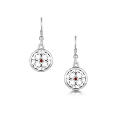 Garnet Cathedral Drop Earrings in Sterling Silver by Sheila Fleet Jewellery