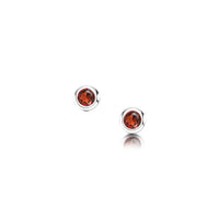 Small Garnet Solitaire Stud Earrings in Sterling Silver by Sheila Fleet Jewellery