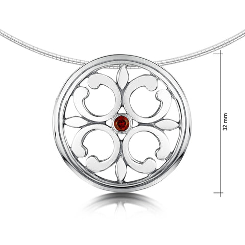 Garnet Cathedral Necklace in Sterling Silver by Sheila Fleet Jewellery