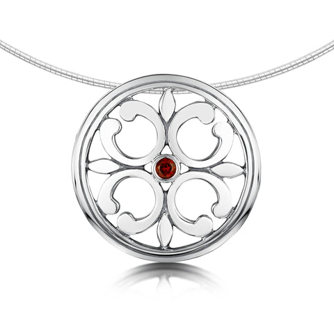 Garnet Cathedral Necklace in Sterling Silver by Sheila Fleet Jewellery