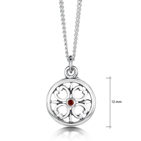 Garnet Cathedral Small Pendant in Sterling Silver by Sheila Fleet Jewellery
