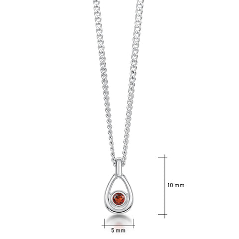 Arctic Stream Garnet Petite Droplet Pendant by Sheila Fleet Jewellery