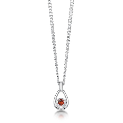 Arctic Stream Garnet Petite Droplet Pendant by Sheila Fleet Jewellery