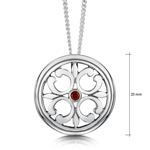 Garnet Cathedral Pendant in Sterling Silver by Sheila Fleet Jewellery