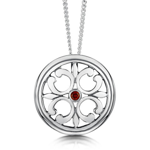 Garnet Cathedral Pendant in Sterling Silver by Sheila Fleet Jewellery