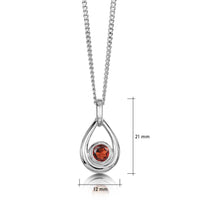 Garnet Birthstone Droplet Pendant in Sterling Silver by Sheila Fleet Jewellery