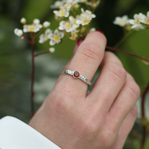 Matrix Garnet Ring in Sterling Silver by Sheila Fleet Jewellery