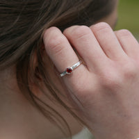 Matrix Garnet Ring in Sterling Silver by Sheila Fleet Jewellery