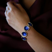 Lunar Universe 7-link Dress Bracelet in Midnight Gold Enamel by Sheila Fleet Jewellery