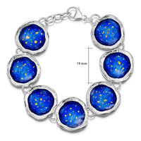 Lunar Universe 7-link Dress Bracelet in Midnight Gold Enamel by Sheila Fleet