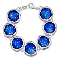 Lunar Universe 7-link Dress Bracelet in Midnight Gold Enamel by Sheila Fleet