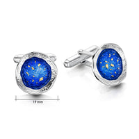 Lunar Universe Cufflinks in Midnight Gold Enamel by Sheila Fleet