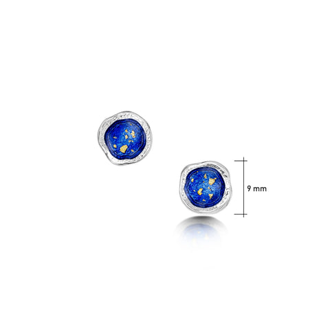 Lunar Universe Petite Stud Earrings in Midnight Gold Enamel by Sheila Fleet Jewellery
