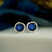 Lunar Universe Petite Stud Earrings in Midnight Gold Enamel by Sheila Fleet Jewellery