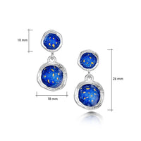 Lunar Universe Double Drop Earrings in Midnight Gold Enamel by Sheila Fleet Jewellery