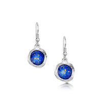 Lunar Universe Single Drop Earrings in Midnight Gold Enamel by Sheila Fleet Jewellery