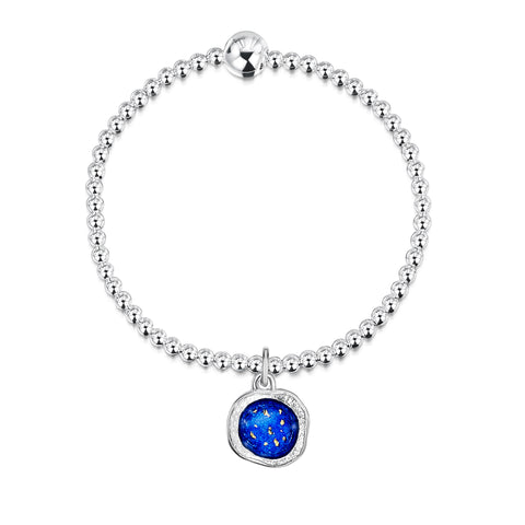 Lunar Universe Stretch Bracelet in Midnight Gold Enamel by Sheila Fleet Jewellery